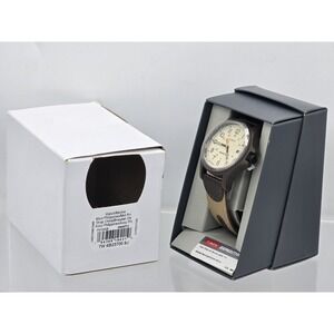 Timex Unisex Expedition Watch INDIGLO brown Leather & Fabric Band - TW4B23700 9J